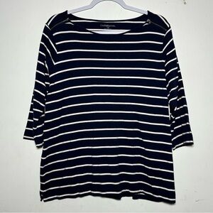 Croft & Barrow Black and White Striped Long Sleeve Tee